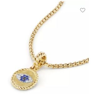 David Yurman Evil Eye Amulet with Diamonds and Blue Sapphires in 18k Gold